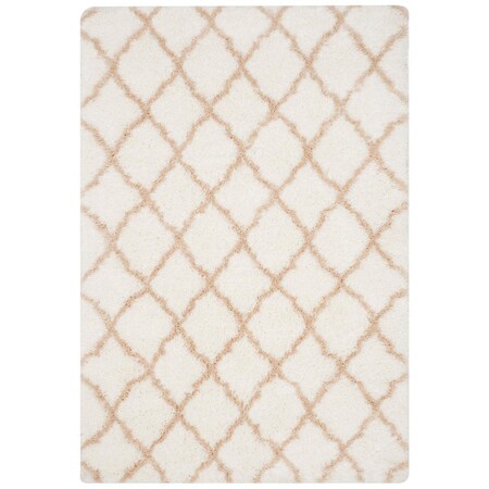 Safavieh 5 ft. 1 in. x 7 ft. 6 in. Indie Shag Power Loomed Medium Rectangular Area Rug; Ivory & Light Beige SGI322K-5